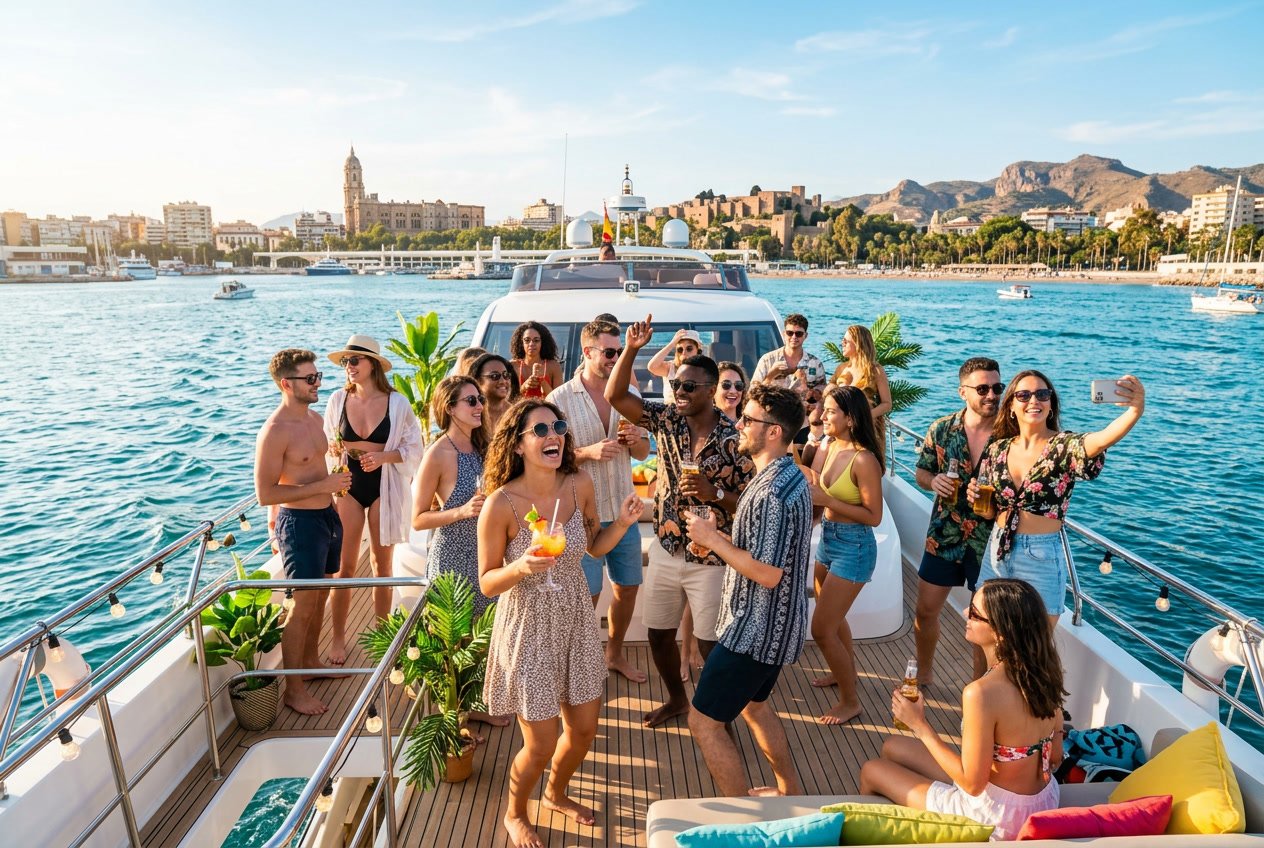 Fiesta en Barco en Málaga: Precios, Packs y Reserva